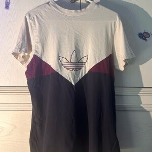 Adidas • Tan & Burgundy shirt